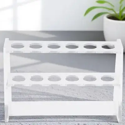 

12-Hole Dual-Layer Acrylic Test Tube Rack Durable Tube Holder Clear Laboratory Organizer Stand for Scientific