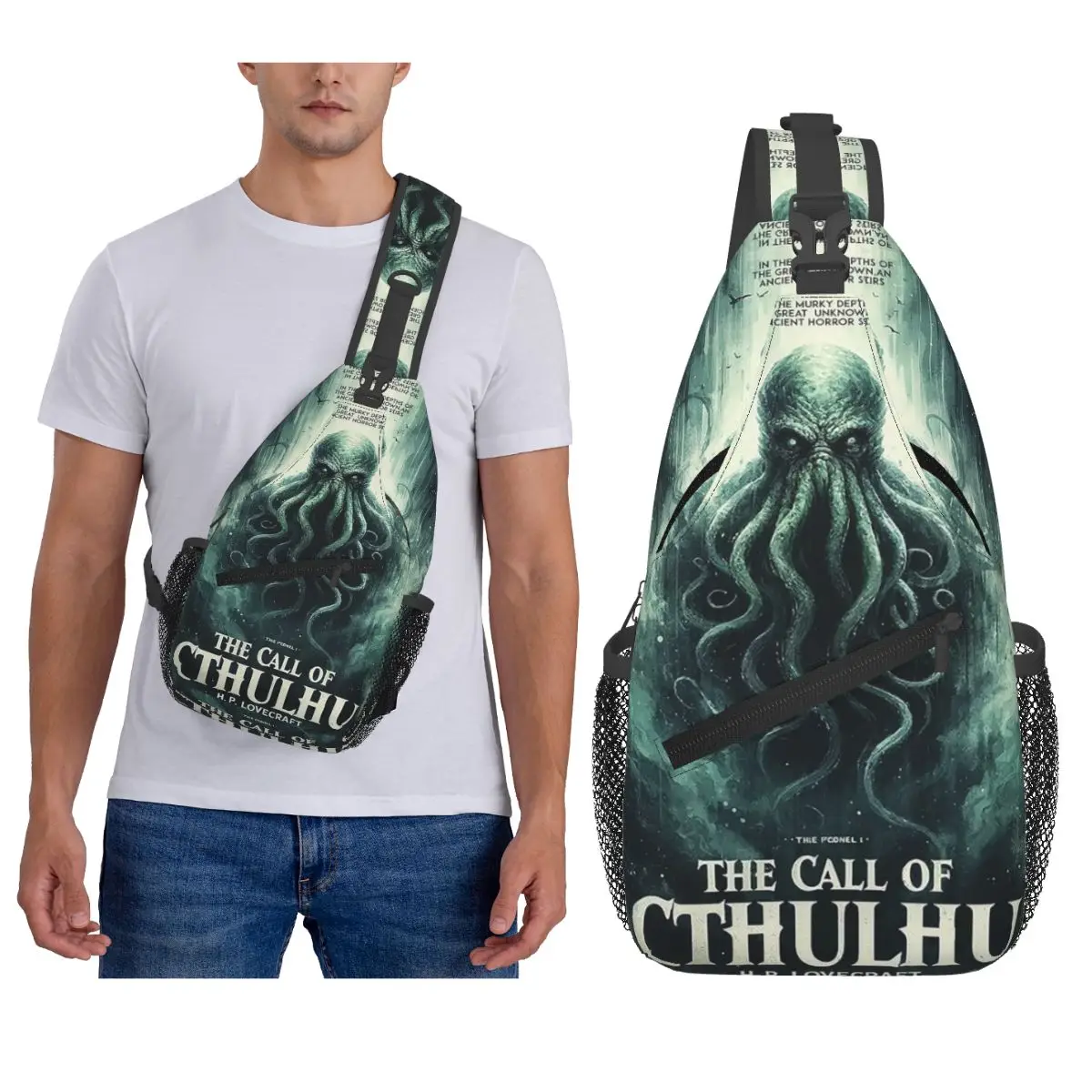 

Cthulhu Mythos Лавкрафт ужас нагрудная сумка мужской слинг рюкзак через плечо нагрудная сумка дорожный походный рюкзак сумка на плечо