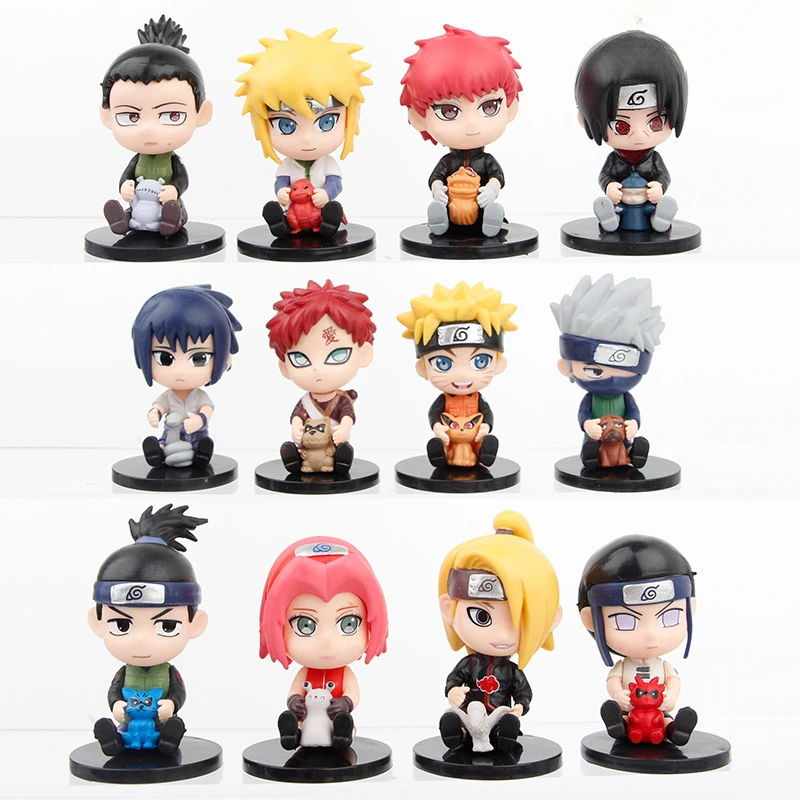 Naruto 5 uds Uzumaki Naruto bestia de cola Sasuke Gaara Kakashi figura de acción de PVC escritorio coleccionable Anime modelo juguetes figuras regalo