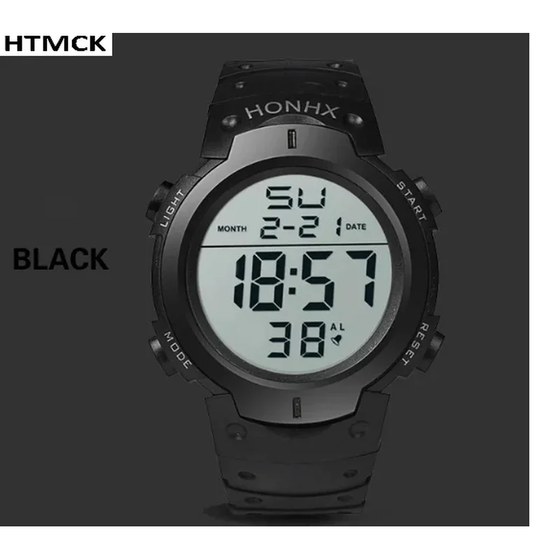 Men Sports LED Digital Watch, Multi-Function Rubber Fitness Watch, Athletic Electronic Sports Timepiece Clock gallery 3