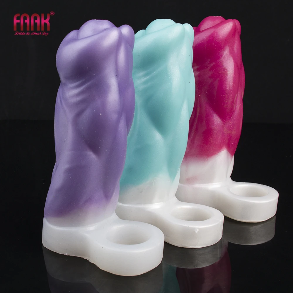 FAAK Fantasy Dragon Penis Sleeve Hollow Dildo Soft Silicone Sex Toys Sheath Stretchable Cock Enlargement Male Masturbator