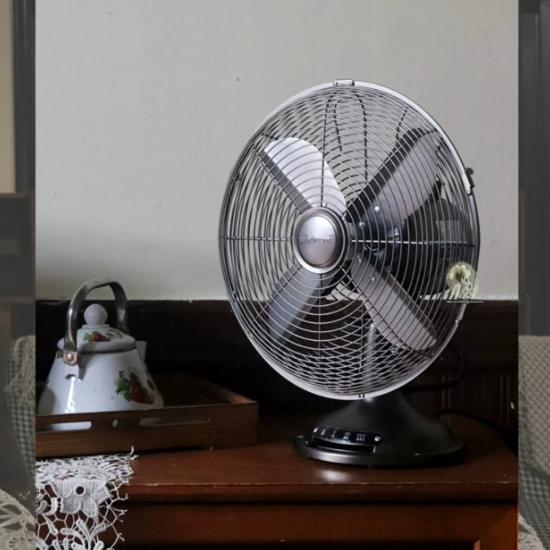 Vintage Desk Fan 12 Inch Retro Metal Fan with 3 Speeds,Quiet Desk Fan for Home Office Classic Antique Copper Motor Electric Fans