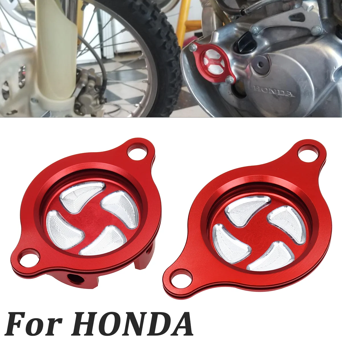 

Motorcycle Aluminum CNC Oil Filter Cap Cover For Honda CRF250R CRF450R CRF 250R 450R 2009 2010 2011 2012 2013 2014 2015 2016