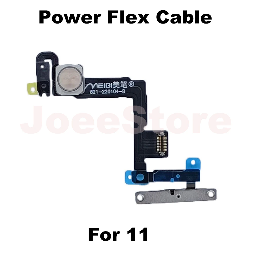 1pcs For iPhone 11 12 Pro Max Mini Power On Off Volume Up Down Switch Side Button Flex Cable With Metal Bracket Assembly Parts image 2