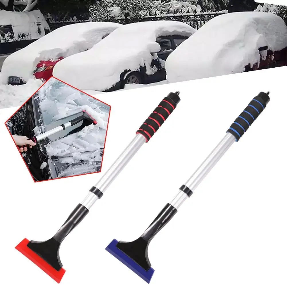 Extendable Aluminum Ice Scraper Snow Brush For Car Windshield Telescopic Extra-long Snow Shovel N3K6