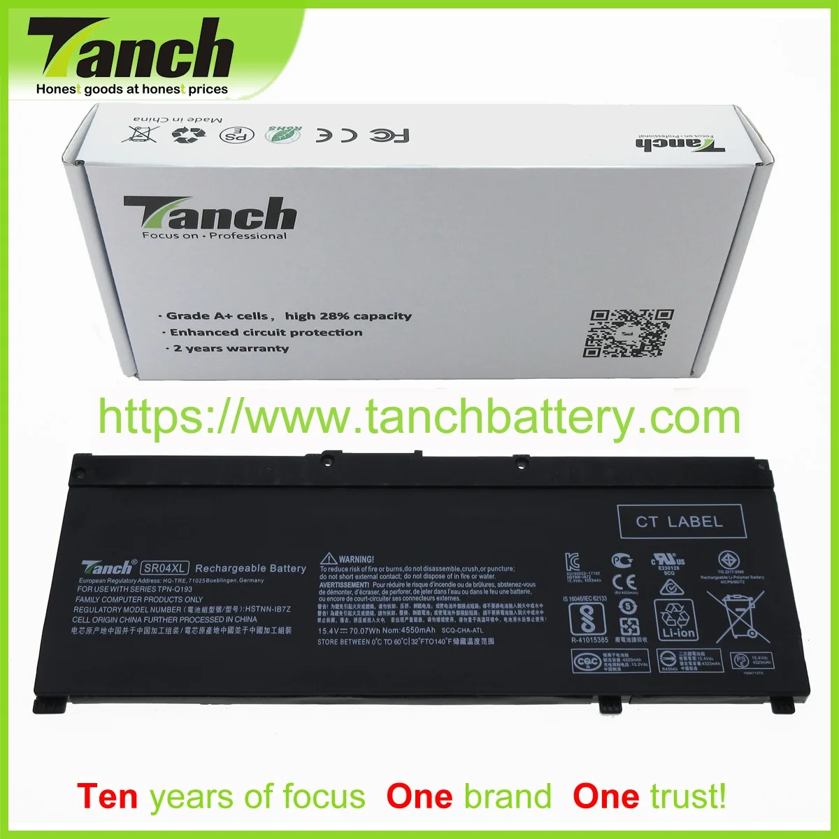 

Tanch Laptop Batteries for HP TPN-C133 TPN-C144 917678-1B1 SR04070XL HSTNN-IB7Z HSTNN-DB7W 916678-171 15.4V 4cell