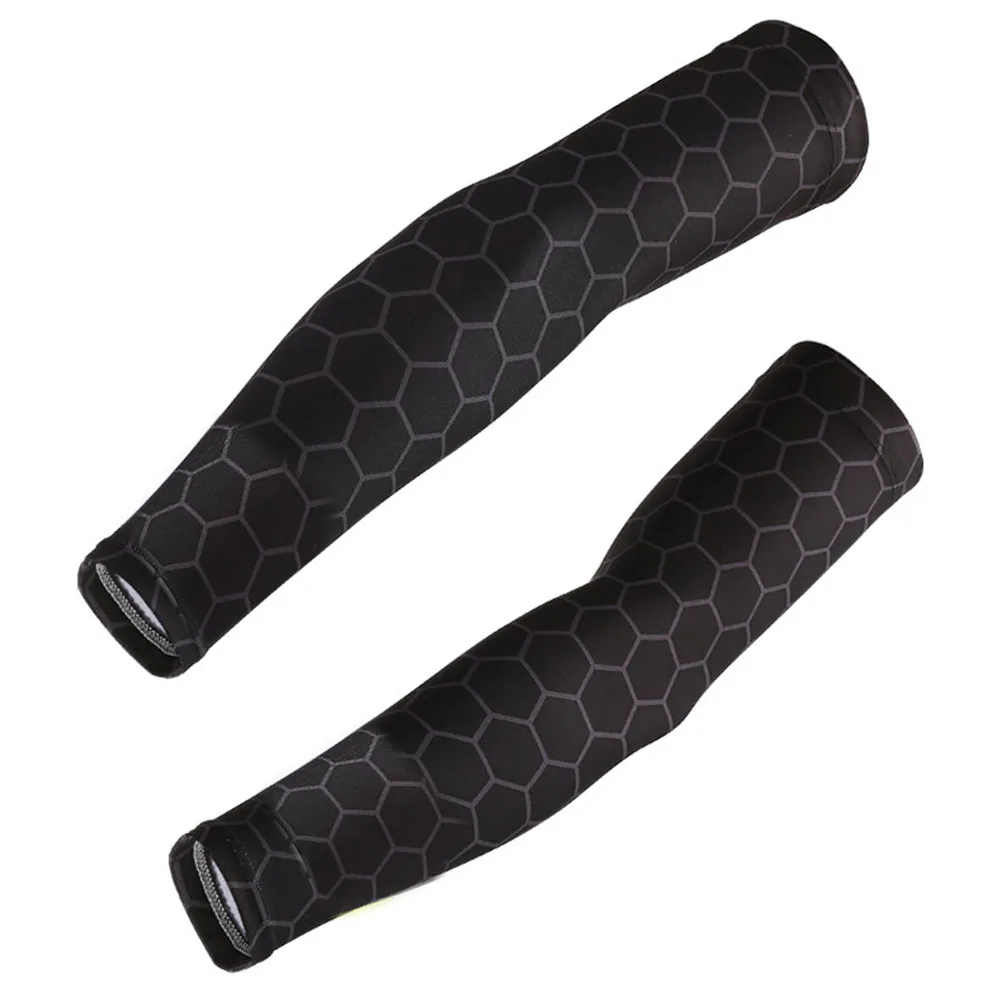 1 par de mangas de braço de resfriamento unissex sol elástico manga longa secagem rápida respirável capa de braço para ciclismo esportes ao ar livre