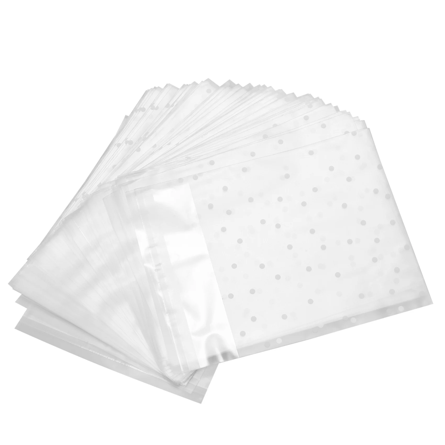 100 stücke gefrostete süße Punkte Plastik packung Süßigkeiten Keks Seife Verpackungs beutel Cupcake Wrapper selbst klebende Probe Geschenk beutel 10cm