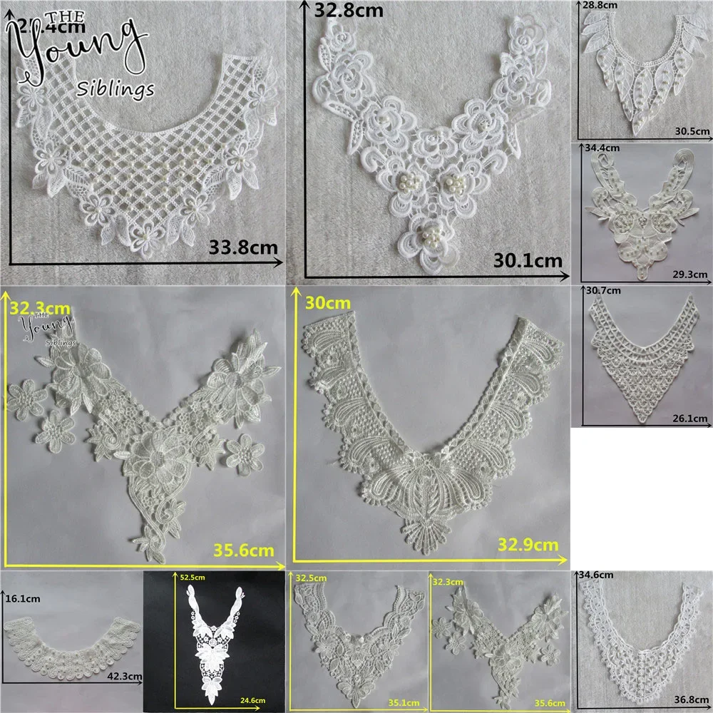 Fashion style Embroidered Applique Sewing Lace Collar Fabric DIY Decorative Neckline Wedding Dress Craft Decoration Accessories