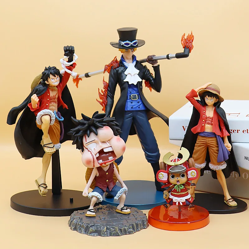 Anime One Piece Luffy Roronoa Zoro Kimono Battle Version Cartoon Action Figures Model Ornaments Tide Play Holiday Toys Gifts