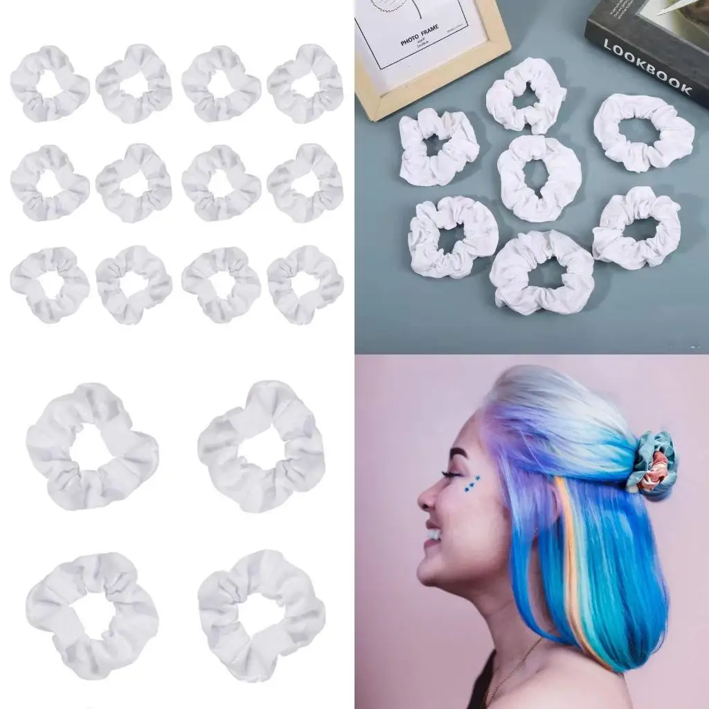 

31BF Girls Elastic Hair Ties White Scrunchies for Tie-dye Hair Ropes DIY Hair Scrunchies Soft Rubber Bands Hair Suppliess