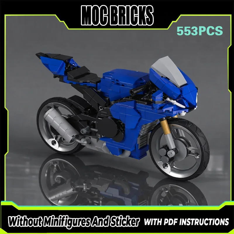 

City Car Model MOC Building Bricks R1 Super Sports Motorcycle Modular Technology Gifts Holiday Assemble Children Toys Suit