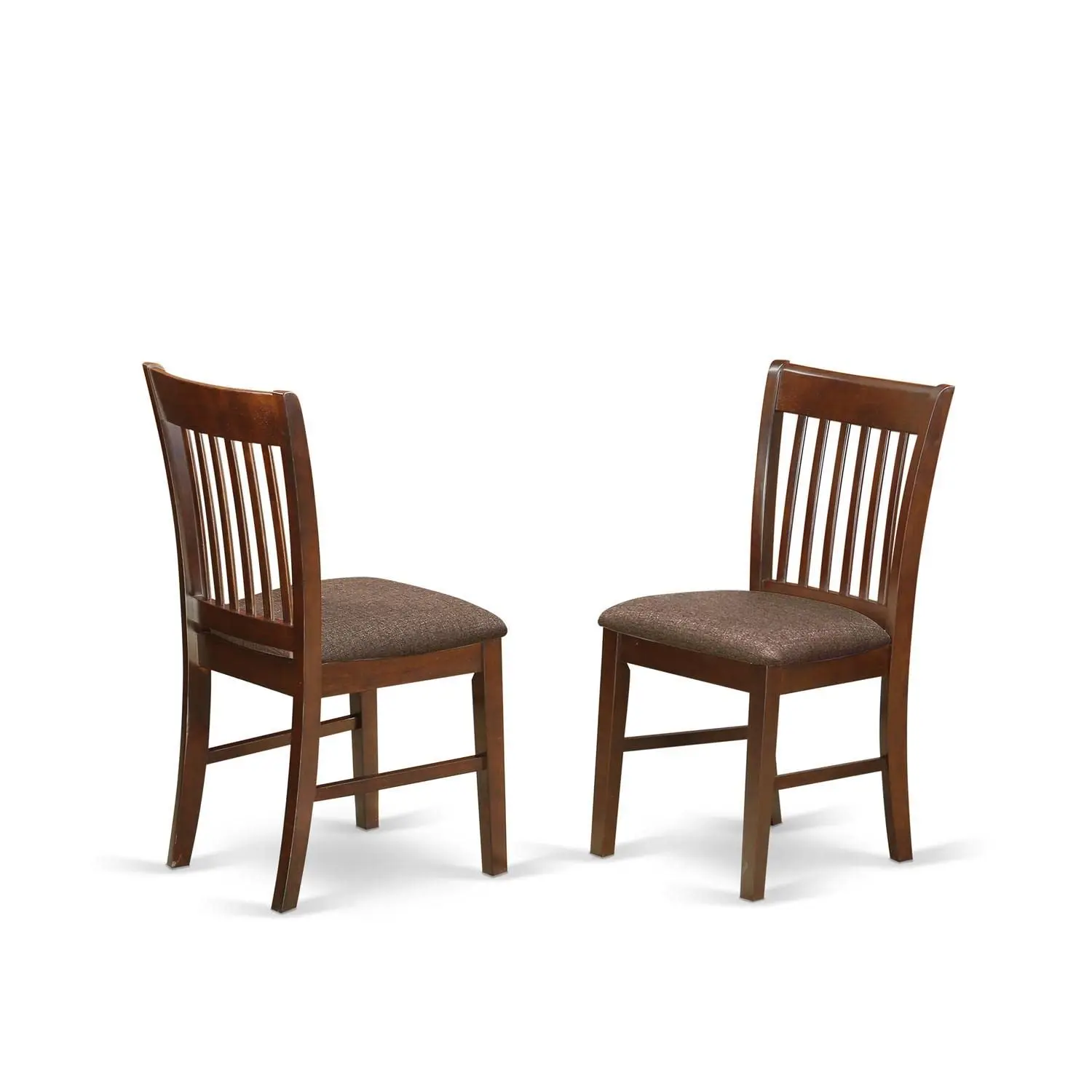 5 Piece Dining Table Set with Butterfly Leaf & 4 Linen Fabric Chairs, 32x60 Inch Mahogany, Customized