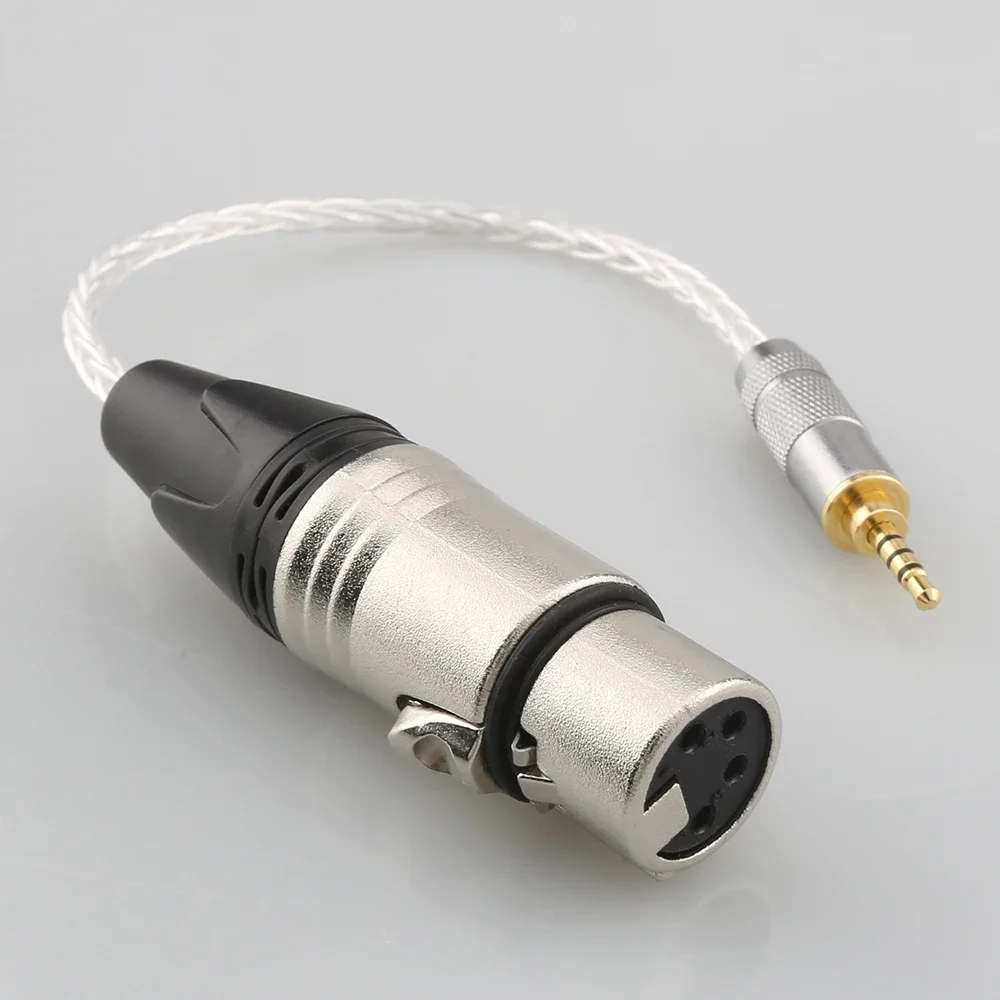 Audiocrast banhado a prata 2.5 para cabo xlr 2.5mm trrs macho balanceado para 4 pinos xlr cabo adaptador de áudio fêmea balanceado