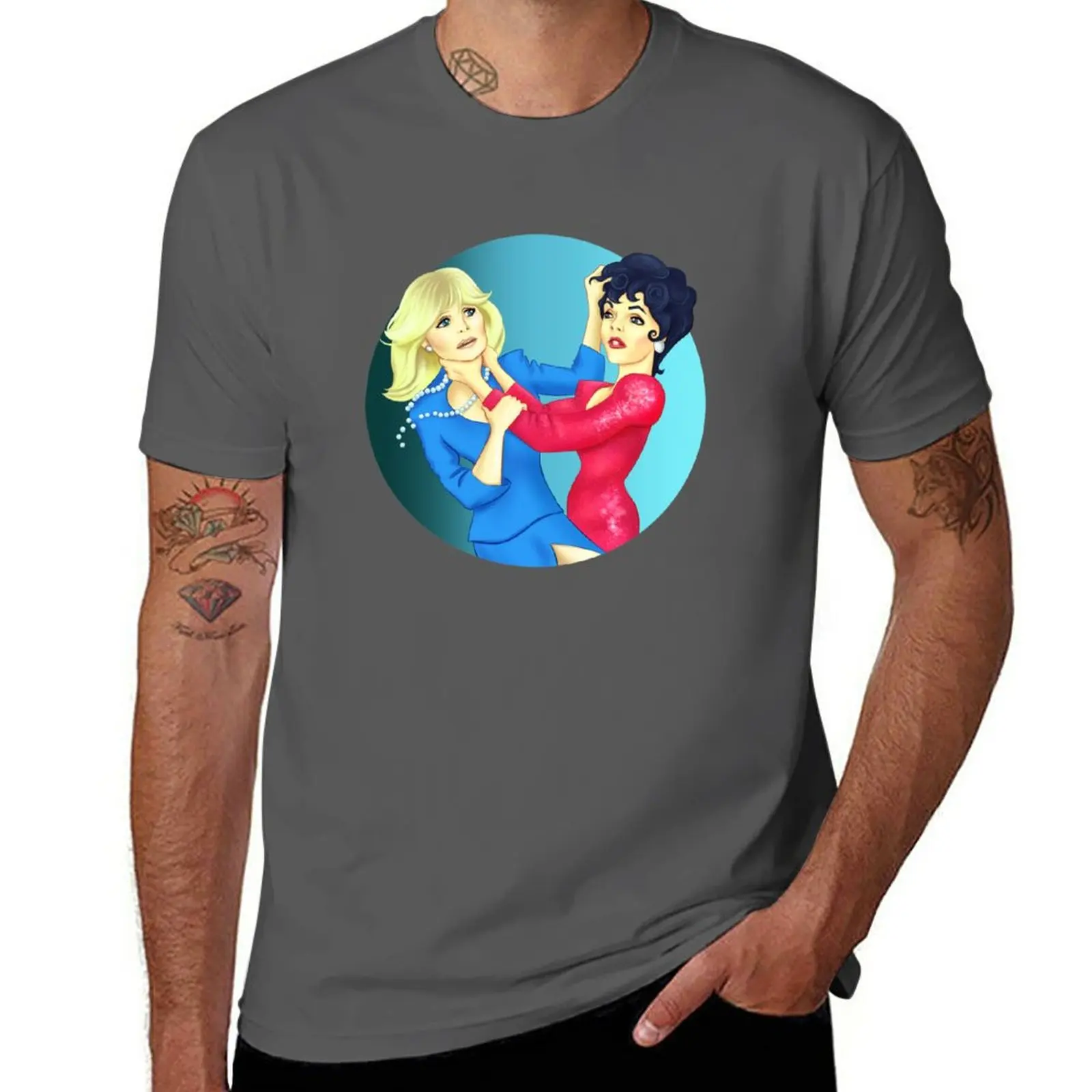 DYNASTY, Alexis and Krystle fight (Cat Fight) T-Shirt funnys Aesthetic clothing quick drying plain white t shirts men