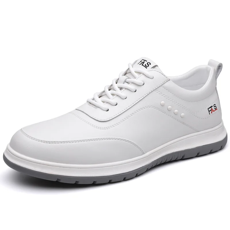 

Весенне-осенние кожаные кроссовки для мужчин, модные белые, черные деловые повседневные туфли на мягкой подошве, мужские кроссовки в британском стиле, Zapatos De Hombre