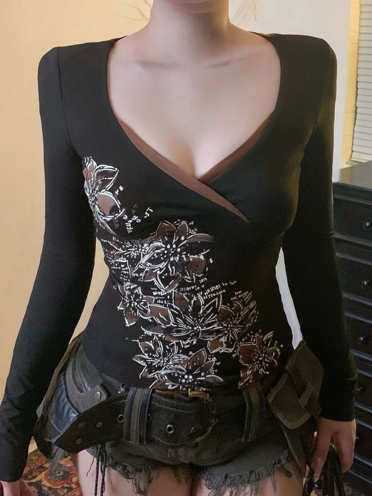 

American retro spicy girl patchwork vest summer Y2K Harajuku style printed fashionable women's tops millennium style