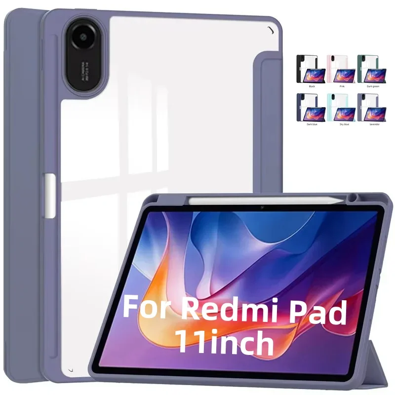 

Чехол для Xiaomi Redmi Pad 2 11 дюймов с вращением на 360 градусов, чехол для планшета Redmi Pad 2 2025 с держателем для карандашей, акриловая прозрачная задняя панель