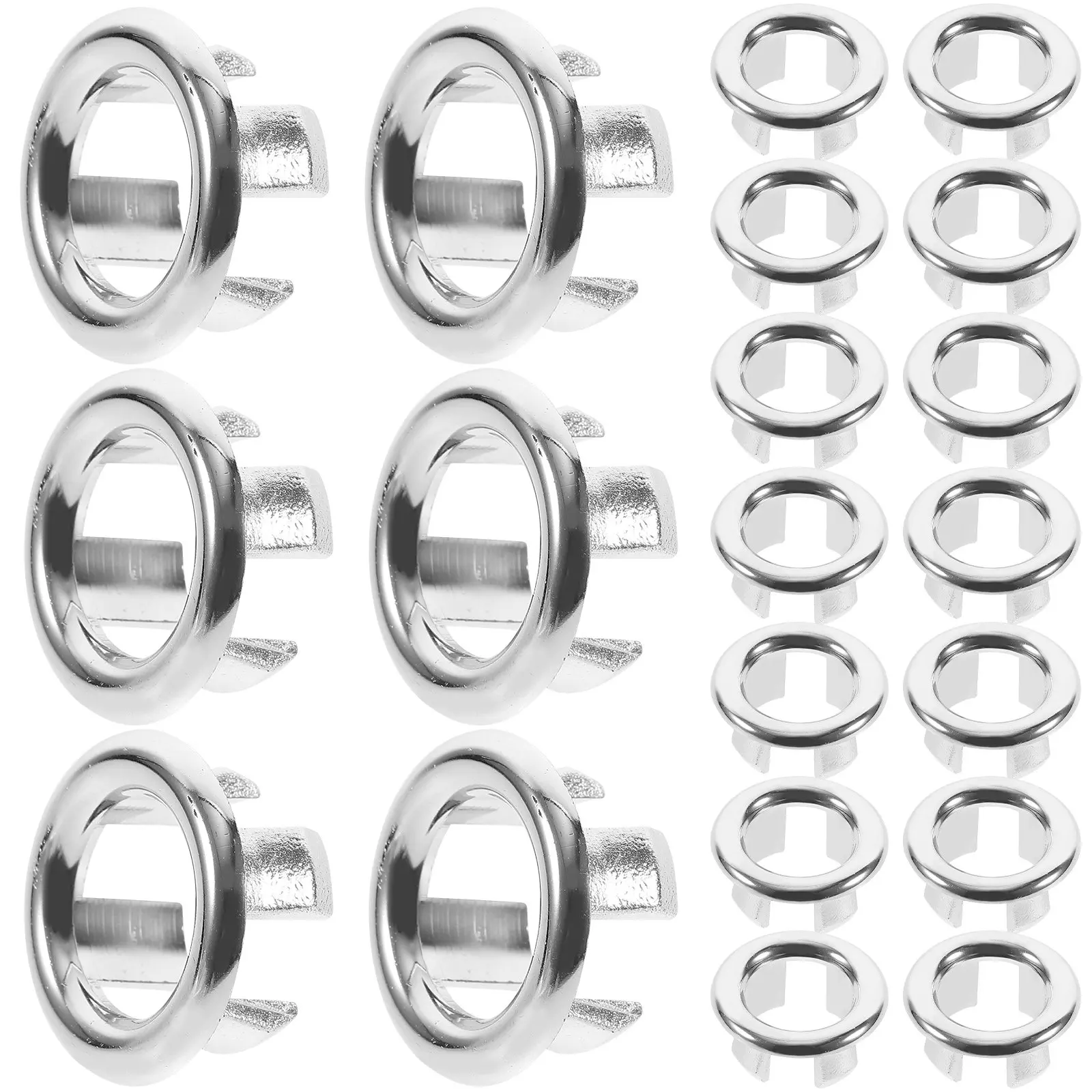 20pcs Sink Overflow Cap Round Hole Cover Bathroom Supplies Trim Drain Ceramic Basin Hollow Design Easy Install Fits Various