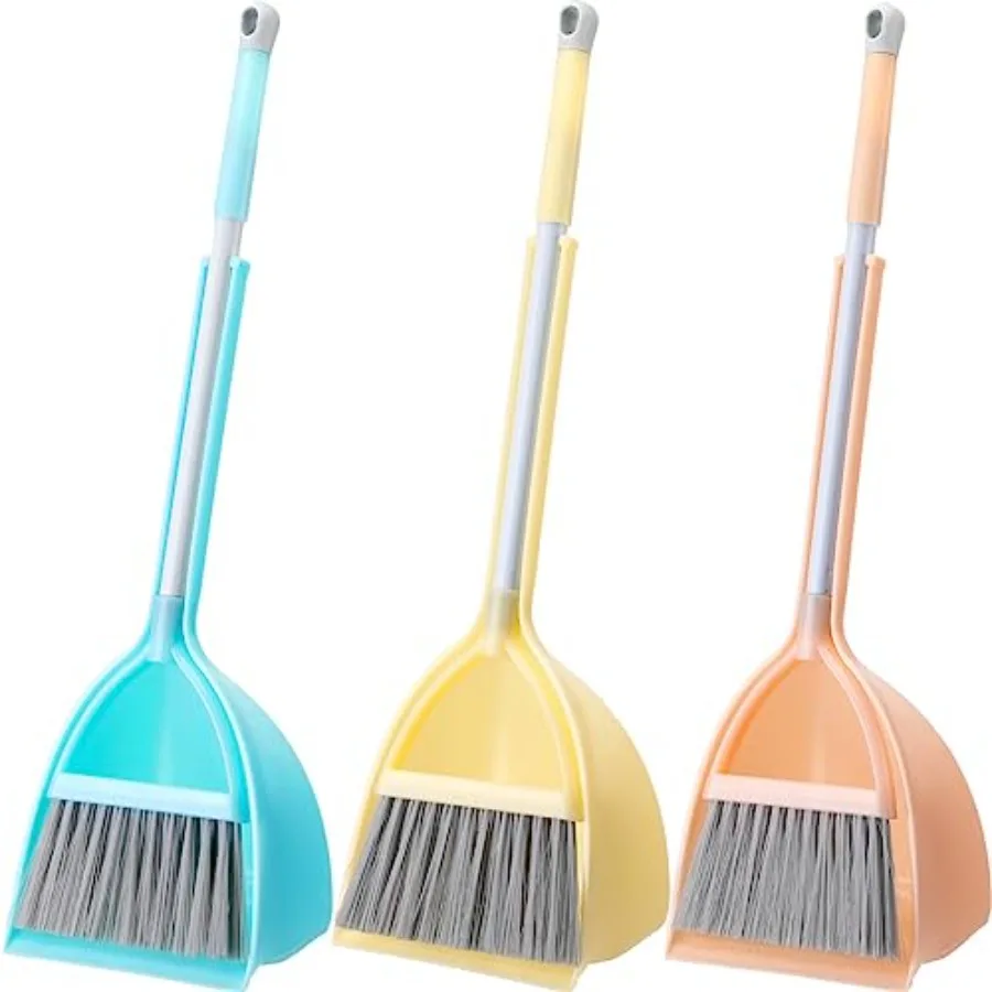 

3 Pcs Mini Broom with Dustpan for Broom and Dustpan Set Toddler Cleaning Set Boys Girls Small Cleaning for Kitchen Bathroom Pet