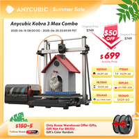 ANYCUBIC Kobra 3 Max Combo Multi-Color FDM 3D Printer Up to 600mm/s Print Speed Massive Build Volume 500*420*420mm