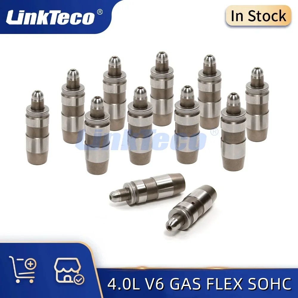 12pcs Hydraulic Lifters Fit for 1997-2010 Ford Explorer Mustang Ranger Mercury Mountaineer Land Rover LR3 4.0 L V6 GAS FLEX SOHC