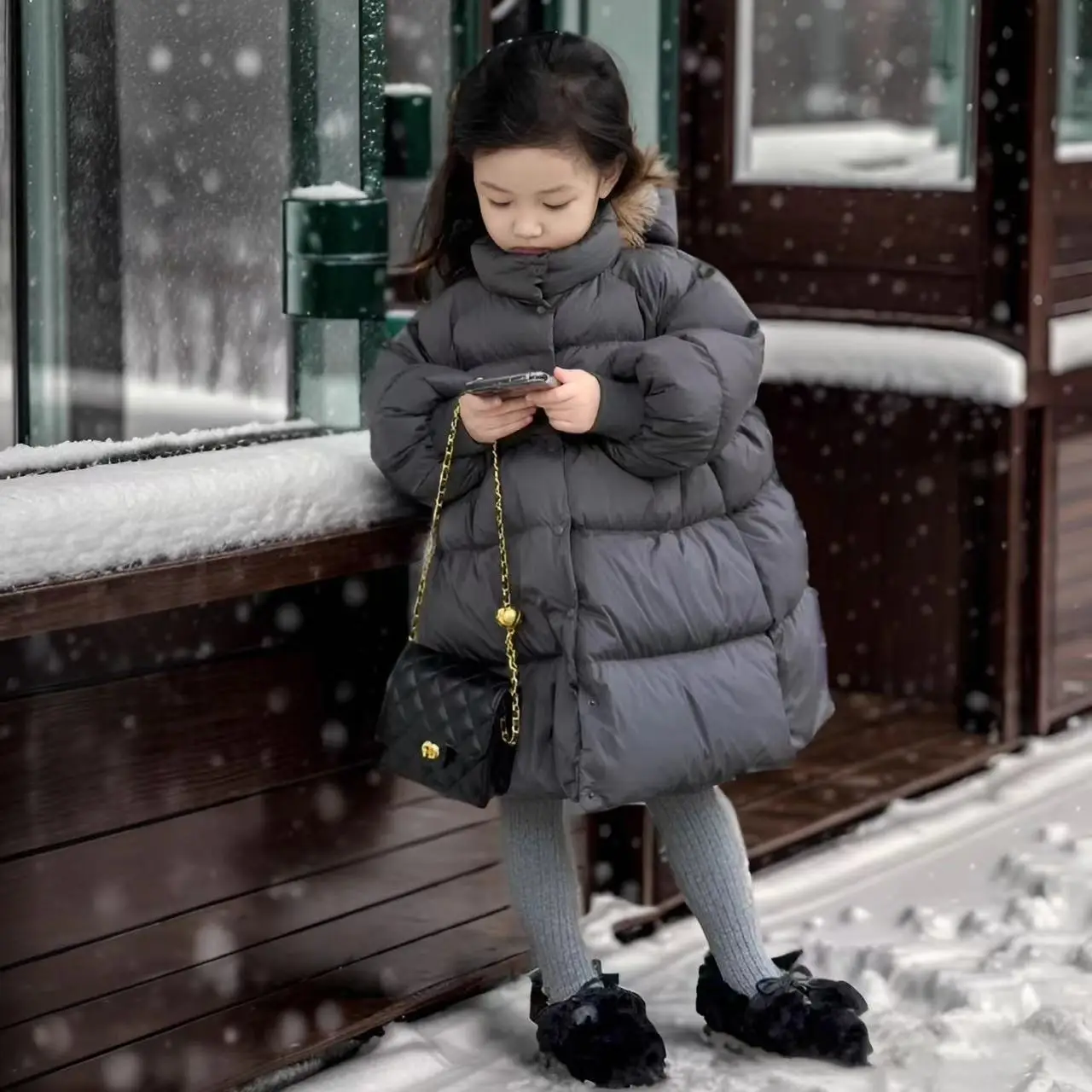 

1-9Y Girls' Down Jacket White Duck Down Winter 2024 New Girls' Baby Coat Thickened Warm Winter Clothes Little Girls 90-140cm