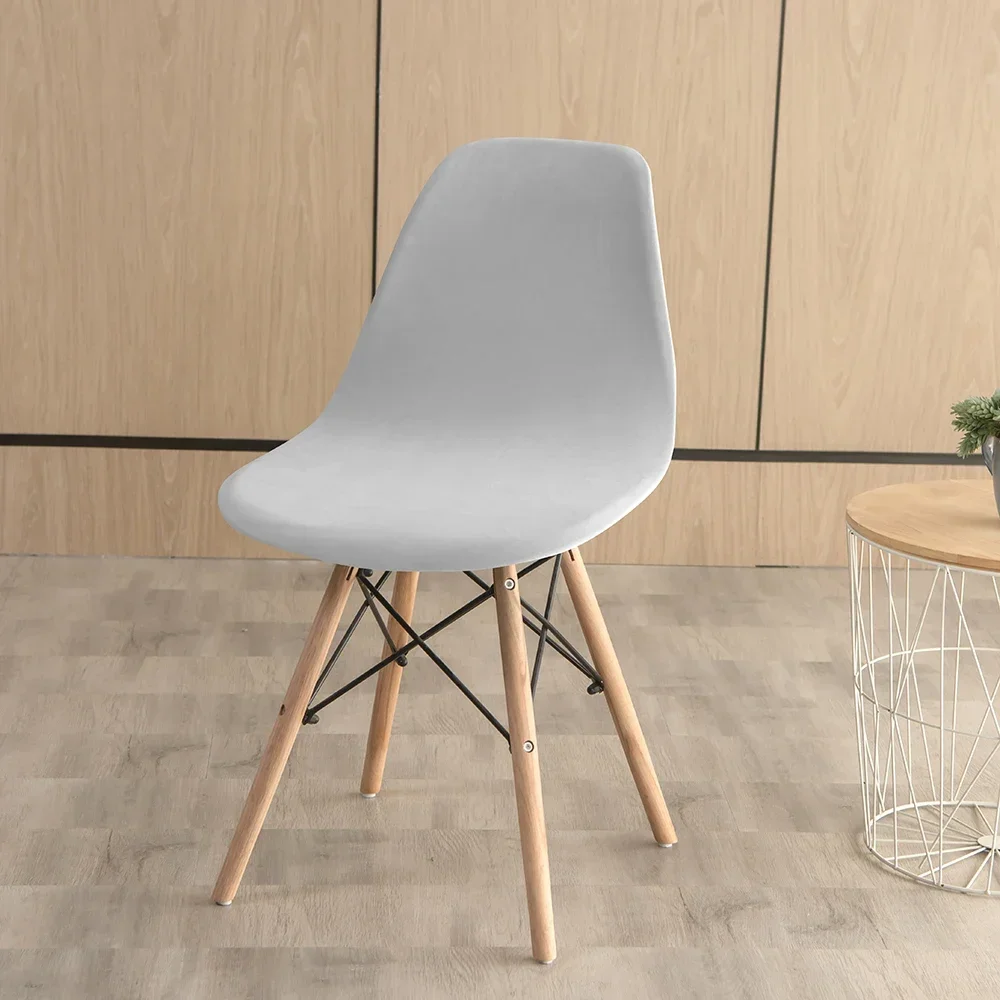 Velvet Solid Colors Elasticity Chair Seat Cover for Shell Chair Armless Shell Chair Cover Banquet Home Hotel Slipcover Seat Case