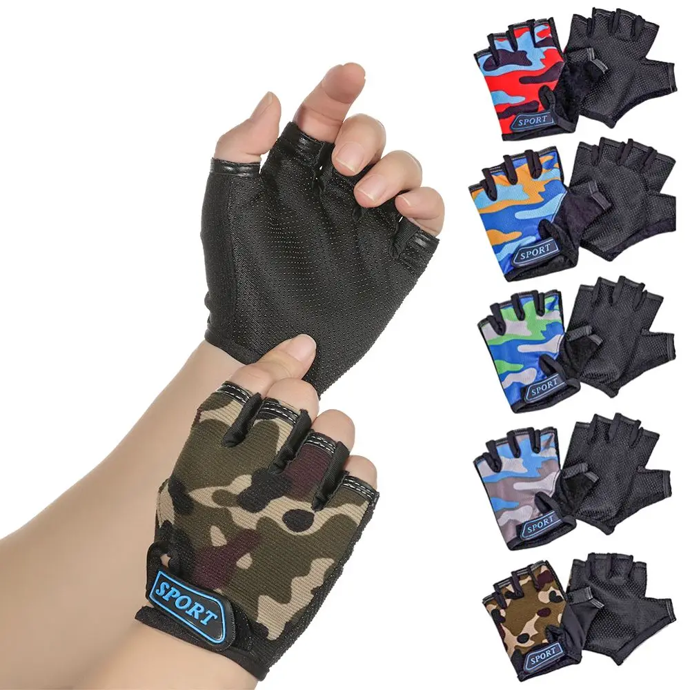 Breathable Non-slip High Elastic Riding Equipment Half Finger Mittens Children's Bike Gloves Child Bicycle Gloves