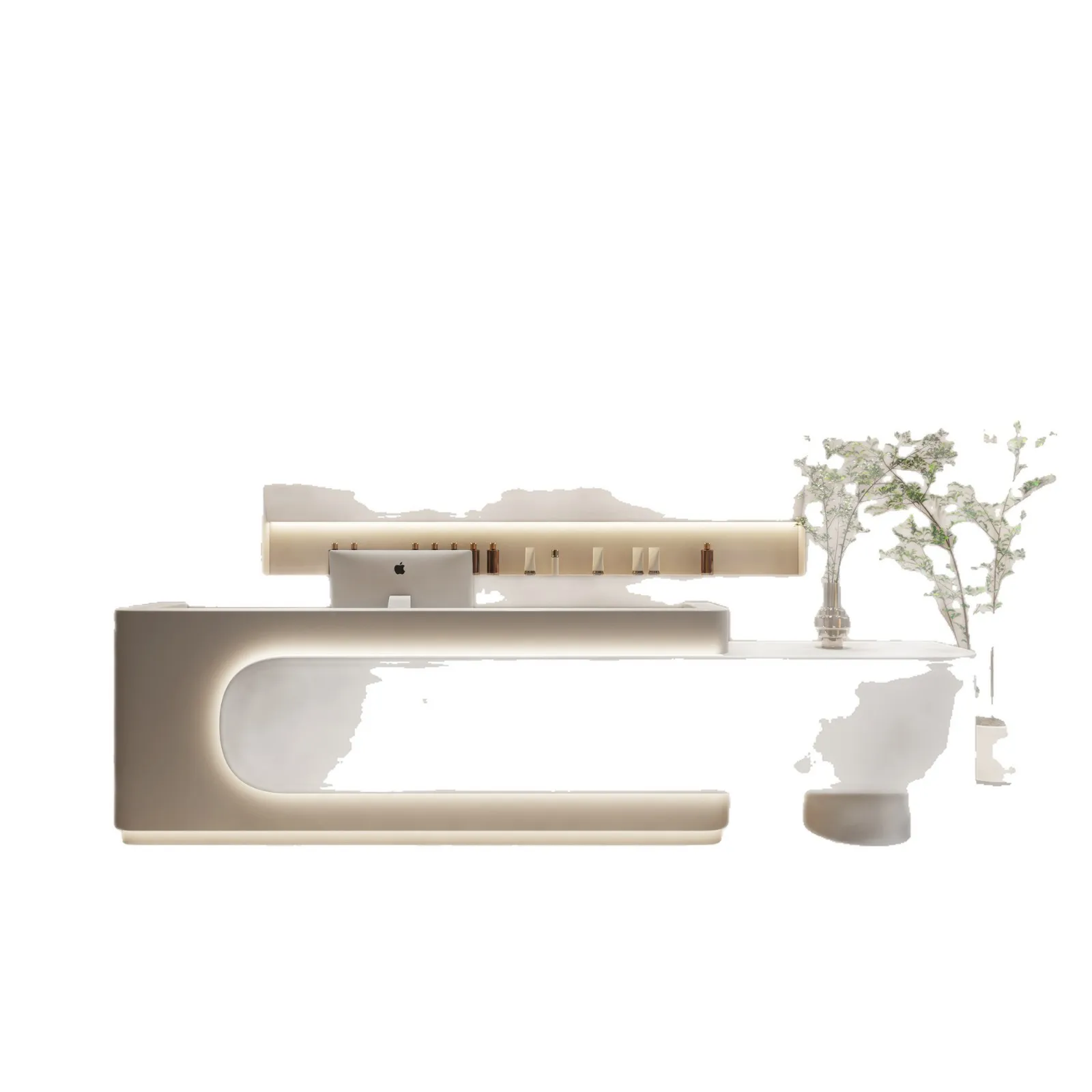 CX simple modern paint beauty salon checkout page clothing store front desk