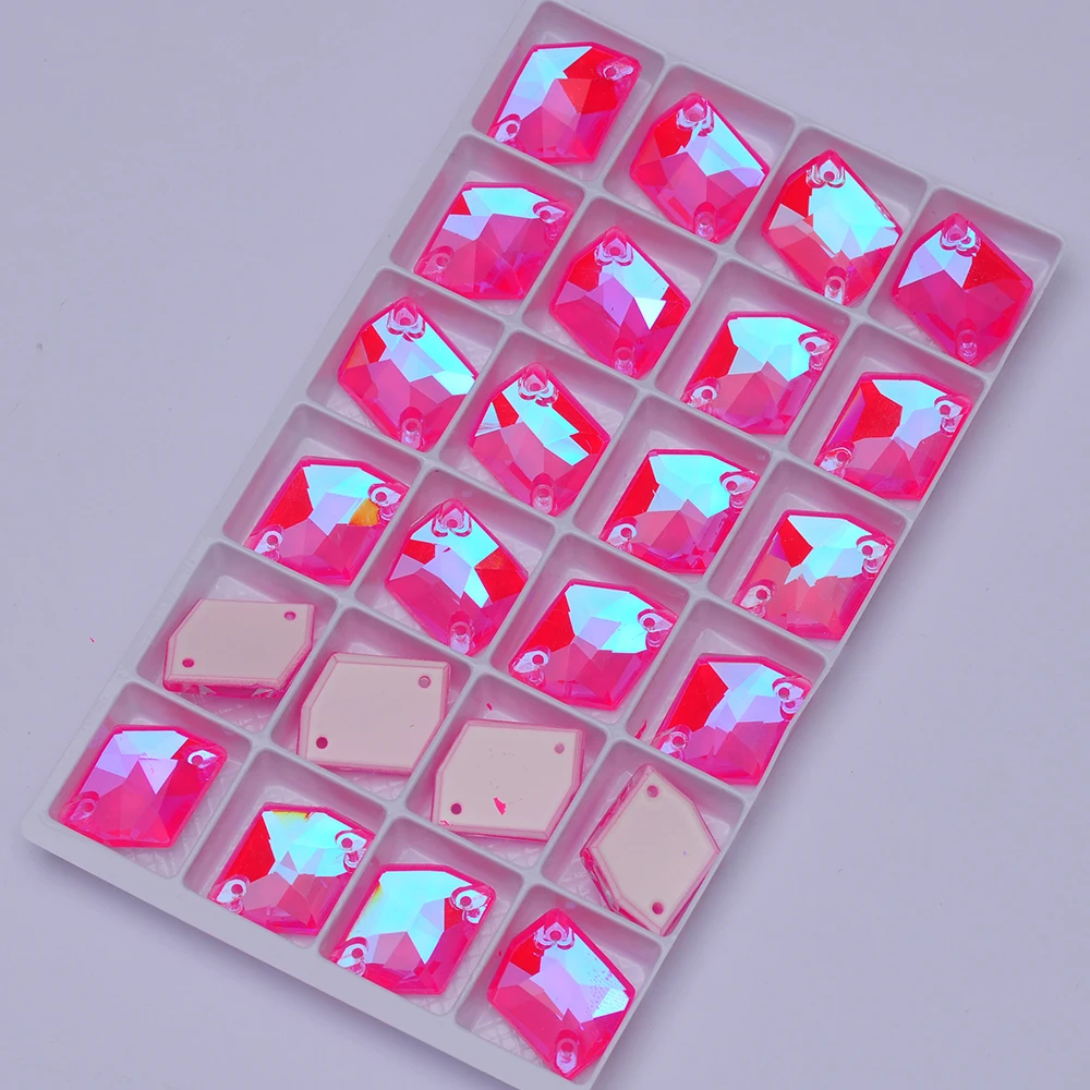PUBRILEX Neon Cosmic Flatback Strasssteine zum Aufnähen, Glasperlen für DIY-Nähprojekte, Kristalle für Handarbeiten und Kleidungsdekoration – Detail 14