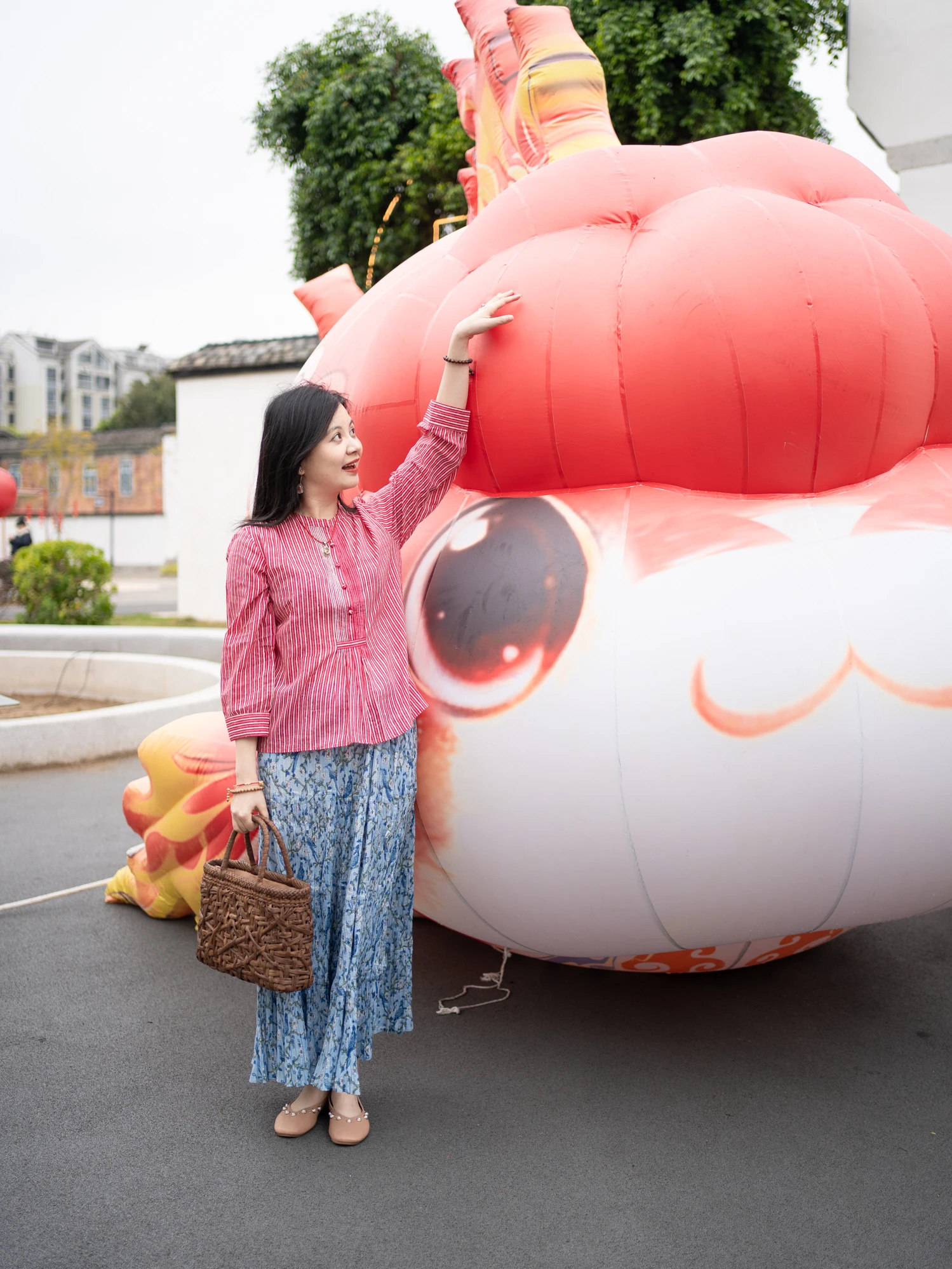 

Хлопковая удобная полосатая рубашка ручной работы Anokhi в китайском стиле, свободного кроя, с длинными рукавами и круглым вырезом, женская летняя дышащая рубашка