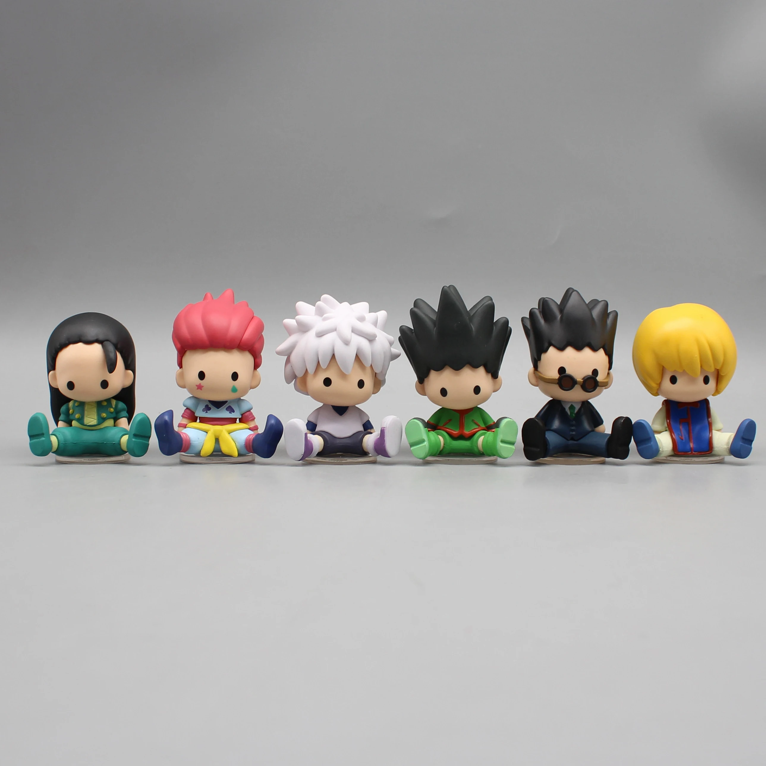 6cm 6 szt. Zestaw Anime Hunter X Hunter Gon · Freecss Killua Zoldyck Kurapika figurki Mini lalka Model akcesoria samochodowe zabawka prezent