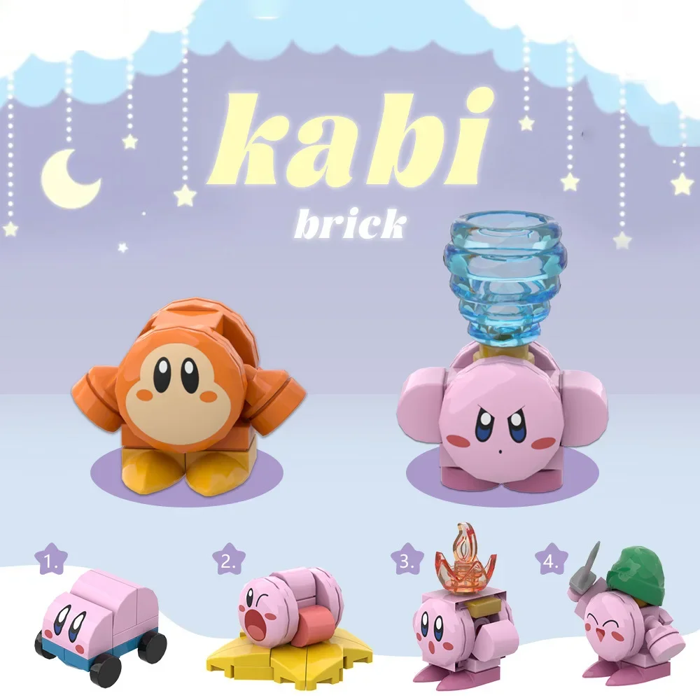 MOC Popular Game Accessories Cute Kirbyed Building Blocks Cartoon Figures Small Particle Assembly Model Girls Toy Birthday Gift