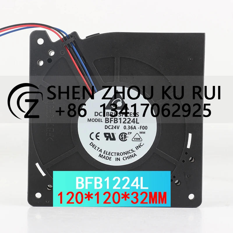 

Delta 5V 12V 48V DC 24V 0.36A AC EC 12032 120X120X32MM 12CM Dual ball three-wire blower turbine centrifugal BFB1224L cooling fan