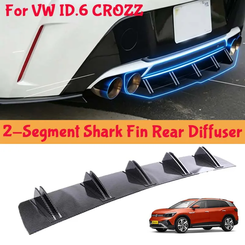 For VW ID.6 CROZZ Shark Fin Rear Diffuser Split Chassis Spoiler Auto Aerodynamic Parts Aerodynamic Modification