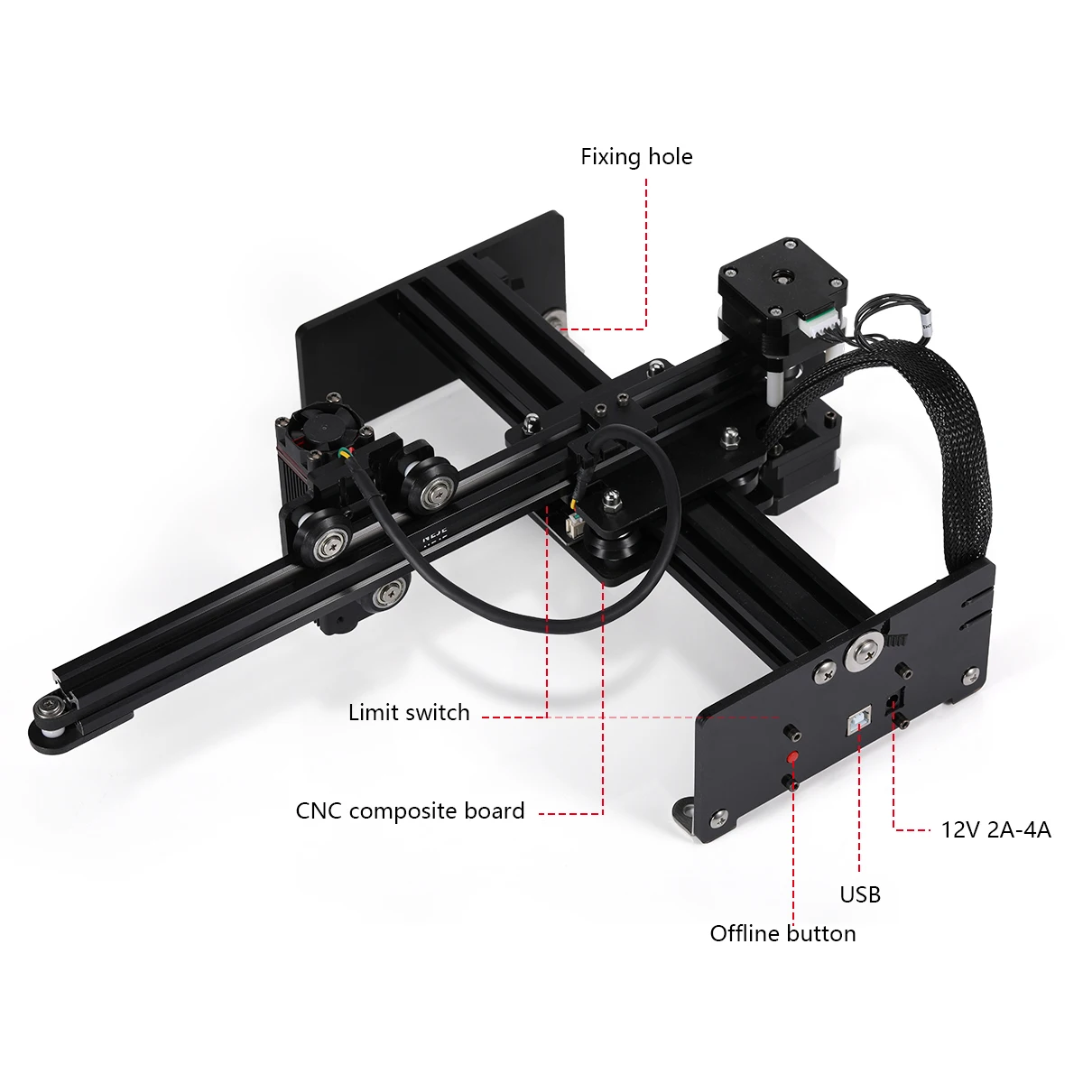 NEJE 40W CNC Laser Engraver 170x170mm Wood Laser Engraving Cutting Machine Router 3D Printer DIY Mark Tool With  Air Assist