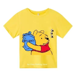 Winnie Pooh Cute Children tuta abbigliamento estivo Cartoon Fashion Baby Boys t-shirt a maniche corte