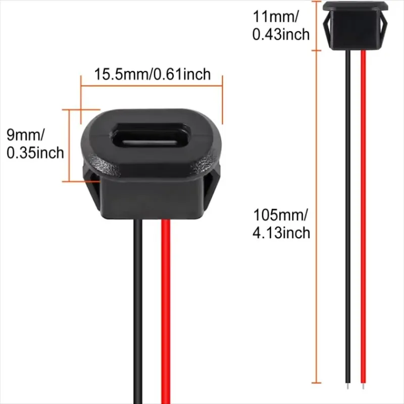5/10pcs Type-C Female Chassis Connector USB C Female Chassis Direct Crimp Jack Female Charging Port Extension Power Cable