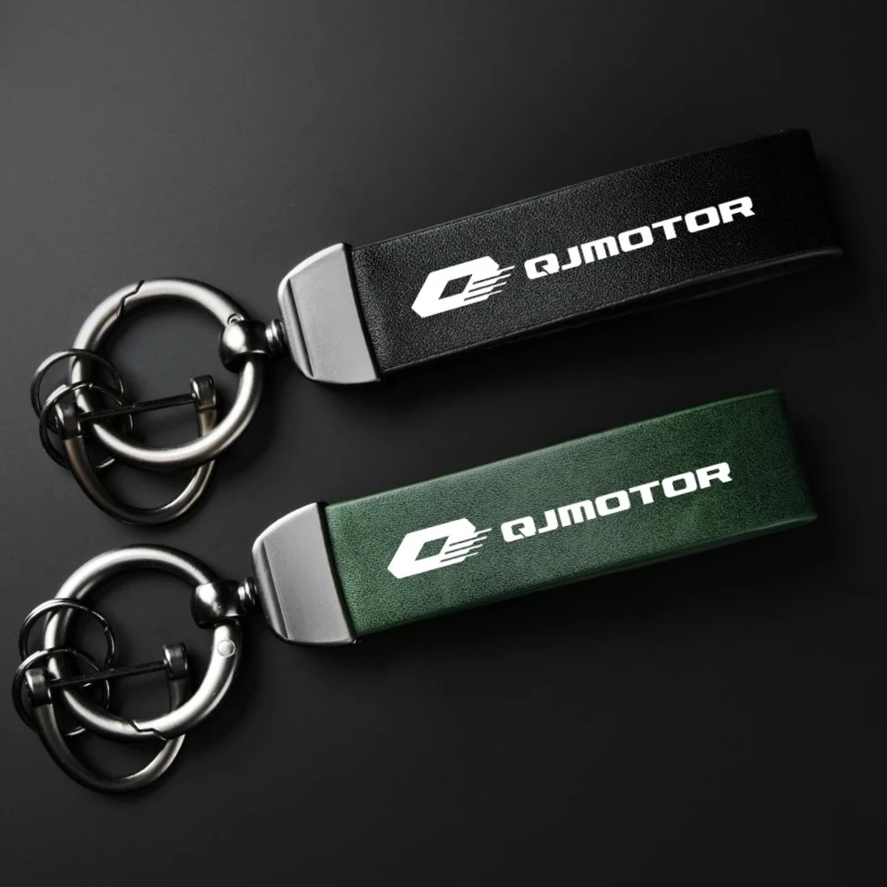 1PCS For Qjmotor Srt Srk Srv 250 300 550 650 800 S Qj 500S 300S High-Grade Leather Motorcycle Keychain Holder Keyring