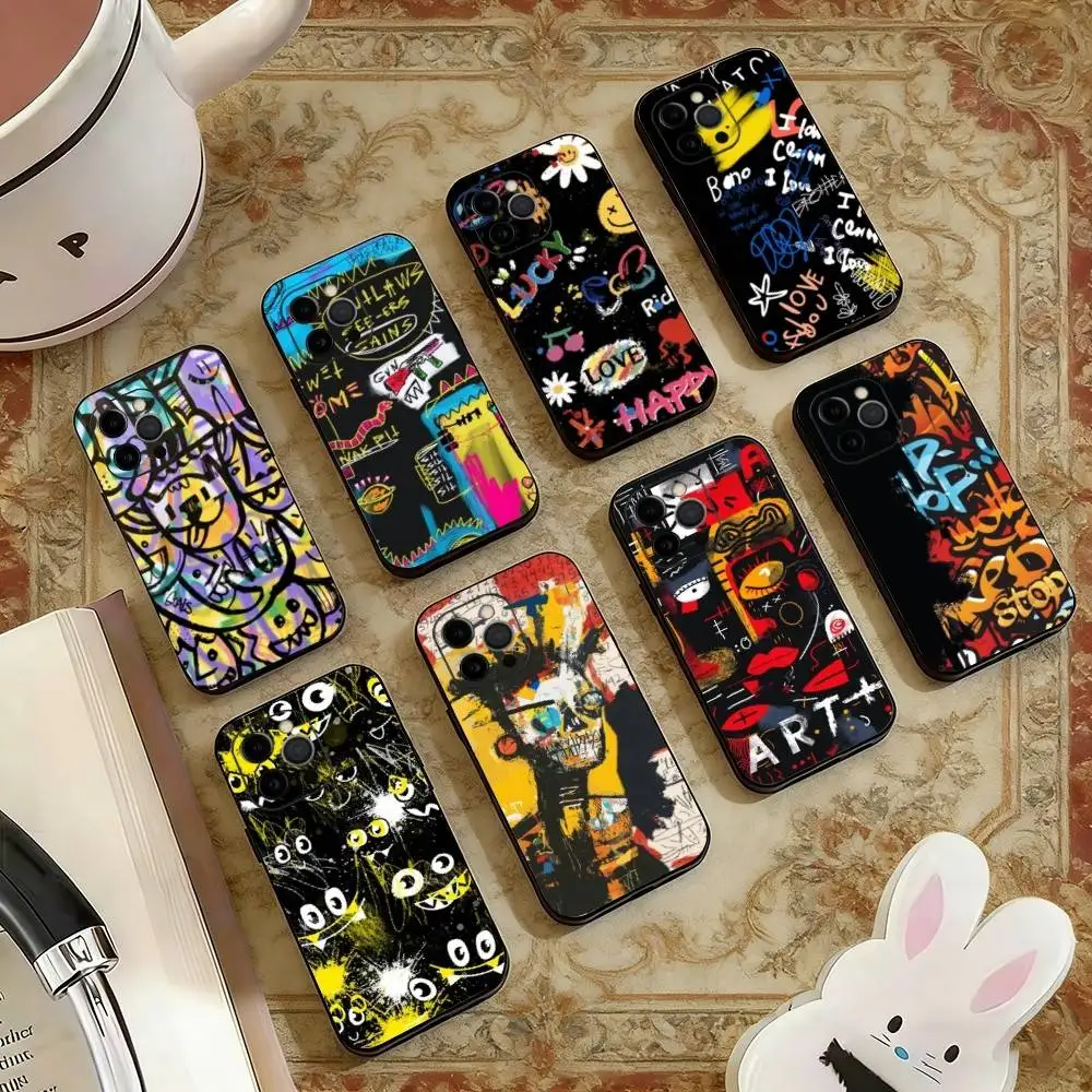 

D-Graffiti Characters Phone Case Silicone Soft For IPhone 17 16 15 14 13 12 11 X XR Plus Pro Max Plus