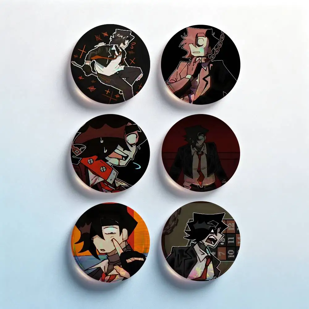 E-Eddie JACKPOT CRASH COURSE 2 Pieces Badge Set Icons Badges Creative Meme Figure Round Tinplate Brooch Bag Clothes Accessories