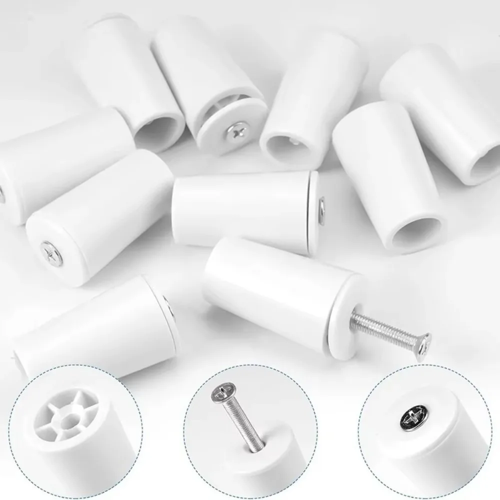 8PCS Plastic Roller Shutter Stops Cylindrical Screw Mounted Roller Blind Stoppers White Protective Stop Shutter Stop Bumpers