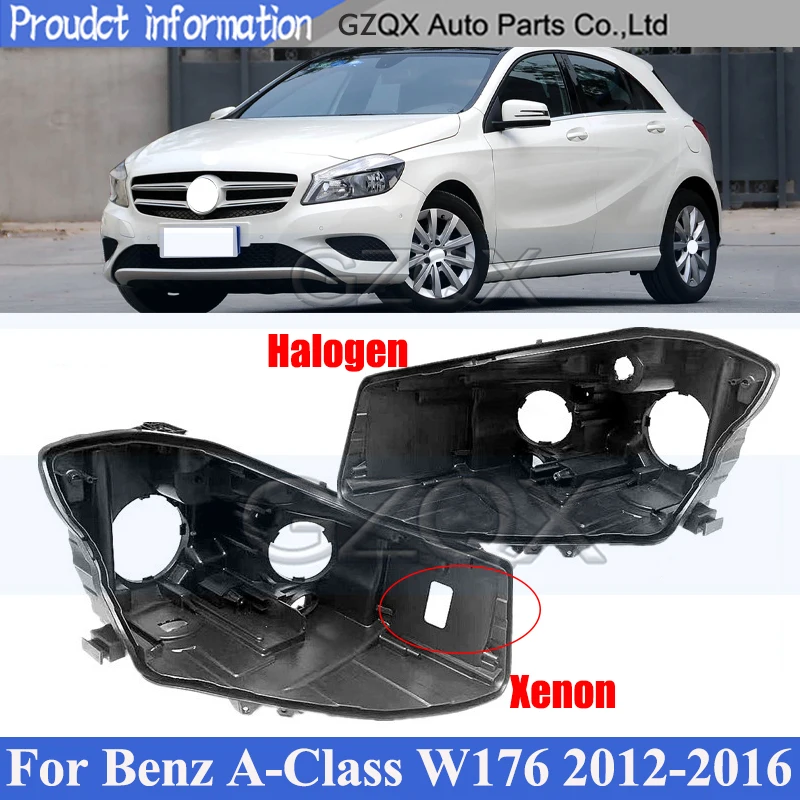

CAPQX Базовая крышка передней фары для Mercedes Benz A-Class W176 2012-2016, задняя крышка головного света, черный дом, задний корпус фары