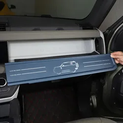 For Land Rover Defender 110 90 130 20-24 ABS Black Car Dashboard Co-pilot Handle Logo Panel Cover Trim Stickers Car Accessories
