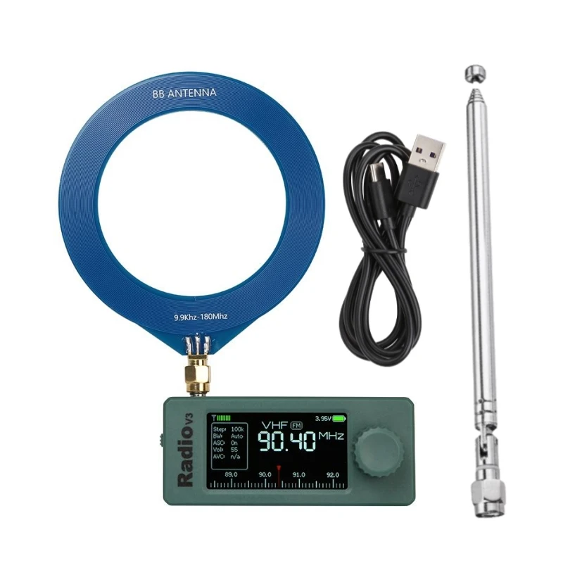 

Корпус из АБС-пластика цвета хаки ATS-mini V3 SI4732, карманный мини-радиоприемник SSB, USB AM/FM-радиоприемник ESP32S3 с усилителем для наушников Hi-Z