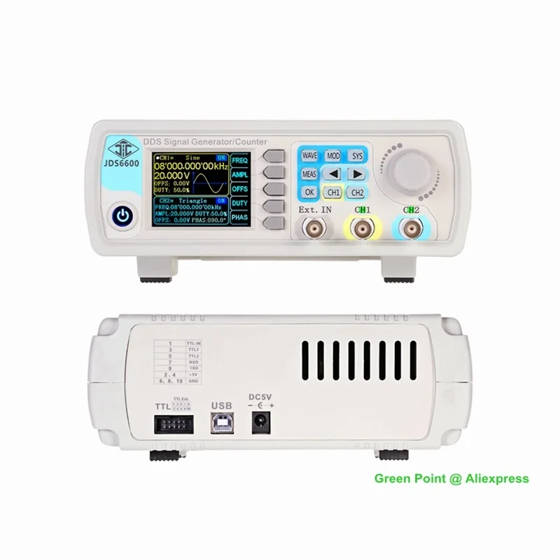 

Function Generator JUNTEK JDS6600 40MHZ Digital Control 2 Channel Signal Generator 266Msa/S Arbitrary Waveform DDS Function Coun