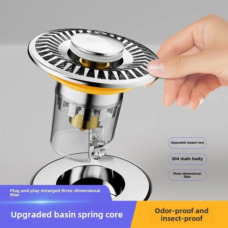 Bathroom Sink Drain Stopper Pop Up Drain Hair Catcher Hair Catcher Shower Drain Anti-Clogging Bathroom Sink Stopper Replacement