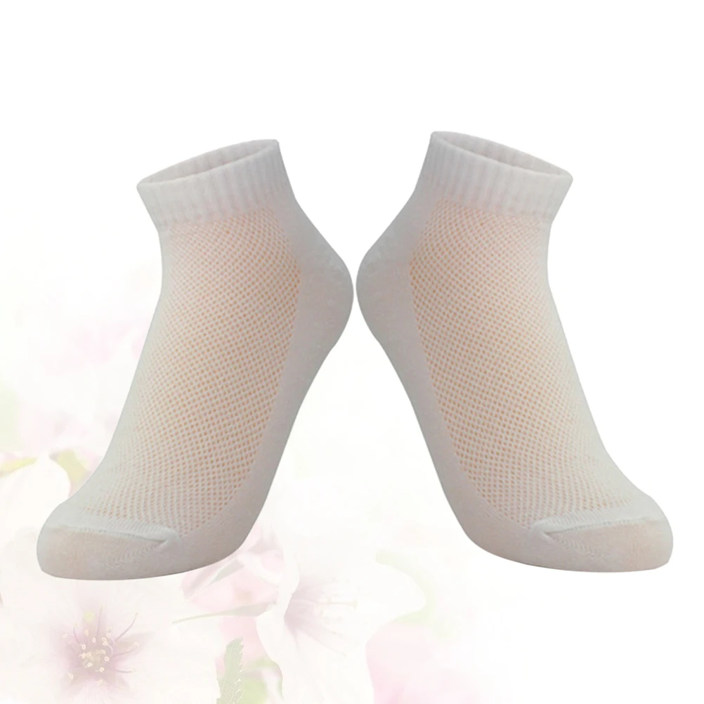 

6 Pairs White Breathable Stretchy Compact Portable Short Socks for Travel Business Sport Soft Comfortable Eco Friendly for Men