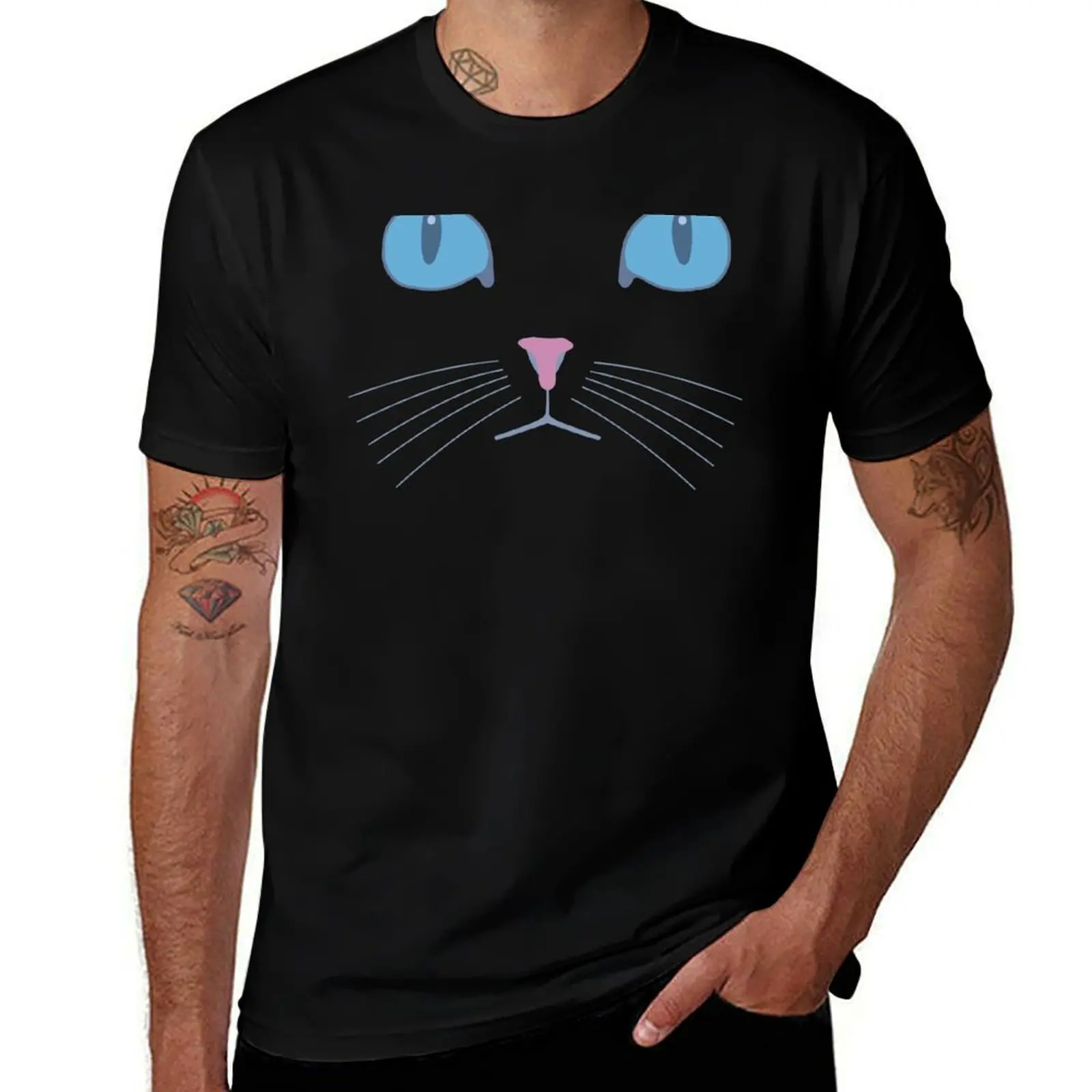 cat face shirt T-Shirt Sports Casual Short Sleeve Cotton Tee T-Shirt